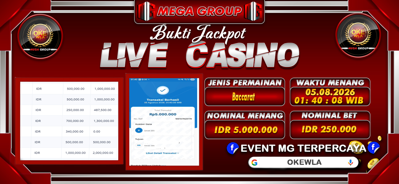 Bukti JP situs Okewla hari Rabu, 05 Agustus 2026