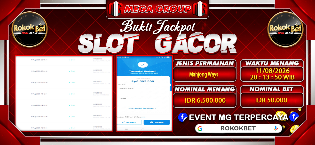 Bukti JP situs Rokokbet hari Selasa, 11 Agustus 2026