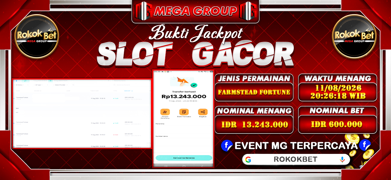 Bukti JP situs Rokokbet hari Selasa, 11 Agustus 2026