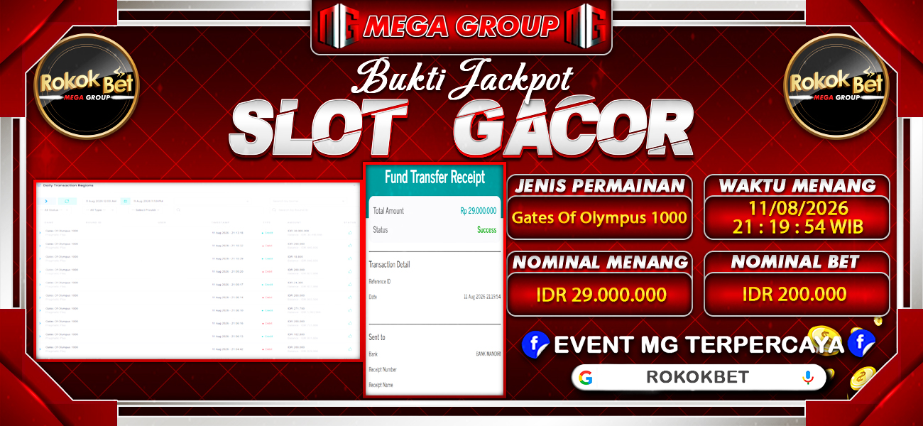 Bukti JP situs Rokokbet hari Selasa, 11 Agustus 2026